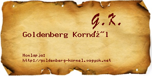 Goldenberg Kornél névjegykártya